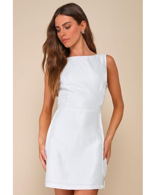 Lulus Natural Sophisticated Selection Sleeveless Backless Mini Dress