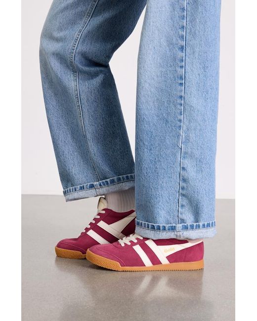 Gola Blue Elan Cerise Color Block Suede Leather Sneakers