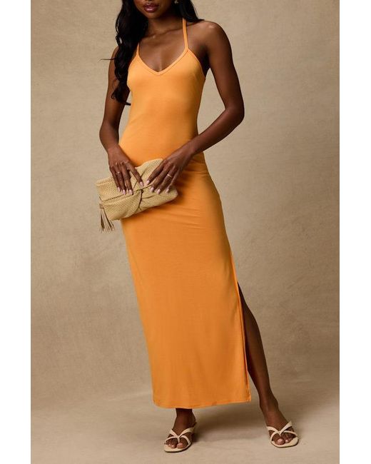 Lulus Orange Palani Light Jersey Knit Maxi Dress