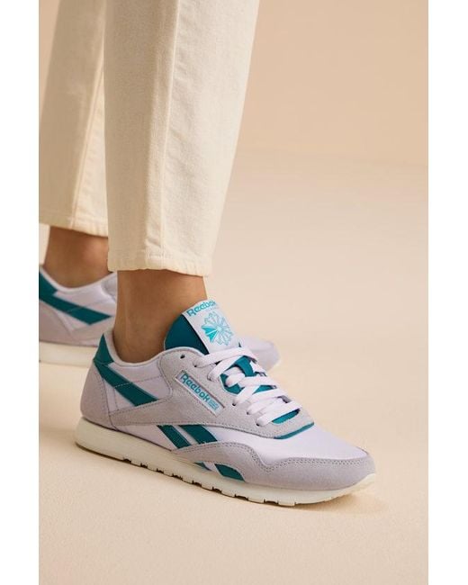 Reebok Natural Classic Nylon Digital Gleam And Retro Suede Sneakers