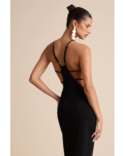 Lulus Natural Annina Cutout Column Maxi Dress