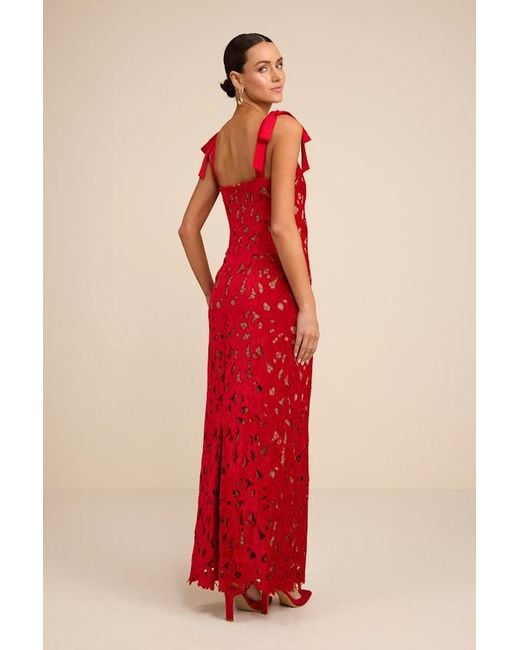 Lulus Ramsey Embroidered Tie-Strap Maxi Dress