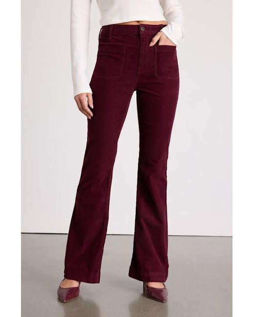 Lulus Red Relia Corduroy High-Rise Flare Pants