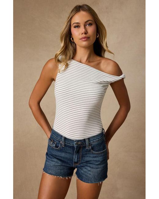 Lulus Blue Shaylee Striped Twisted Strap Top