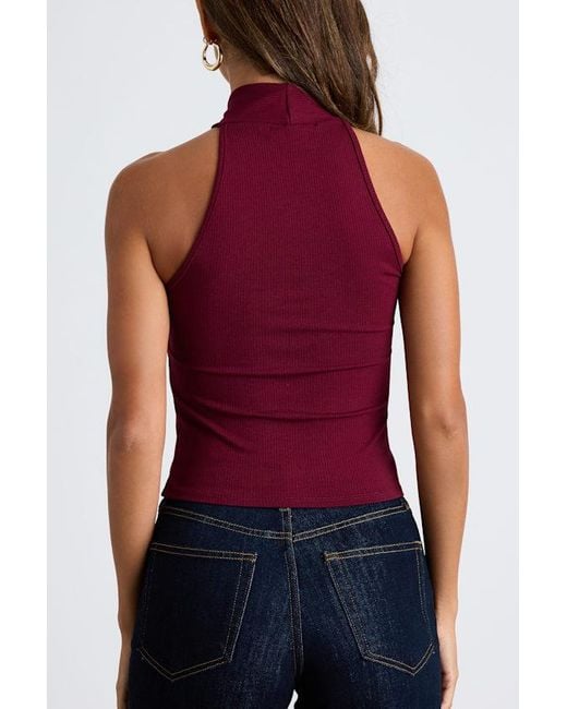 Lulus Red Essential Energy Ribbed Sleeveless Cross-Front Top