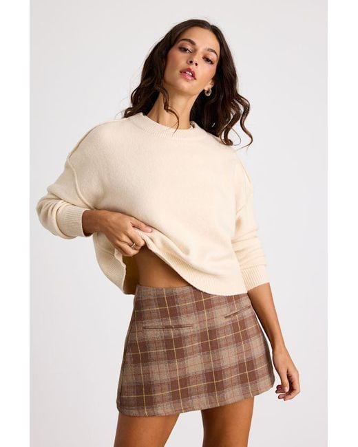 Lulus Natural Lena Cream Crew Neck Pullover Sweater