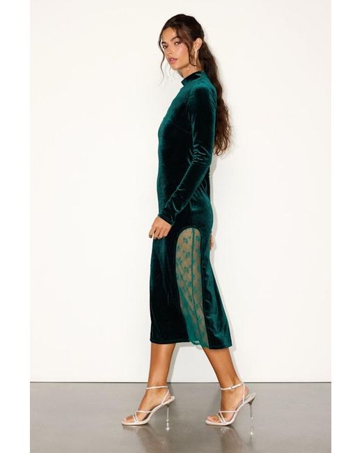 Lulus Multicolor Eloquent Drama Velvet Mock Neck Midi Dress