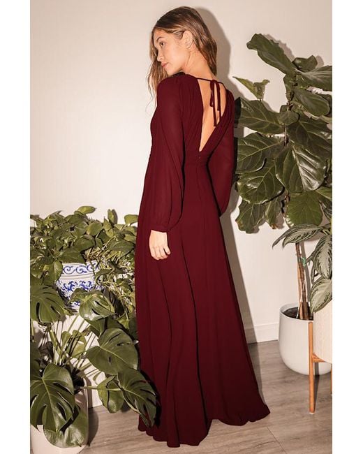 Lulus Brown Love You So Long Sleeve Maxi Dress
