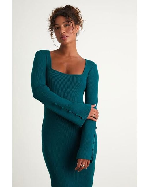 slim fit dress slacks Mockneck Midi Sweater Dress main image 0