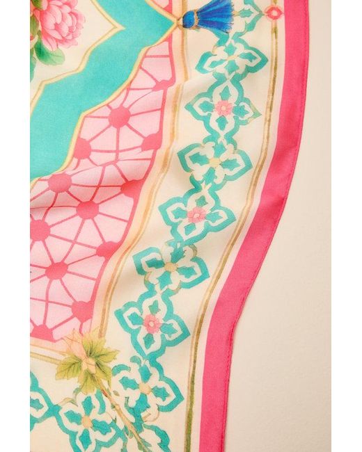 Lulus Pink Fadia Multi Print Satin Scarf