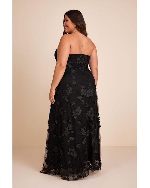 Lulus Black Rare Presence 3D Floral Embroidered Maxi Dress