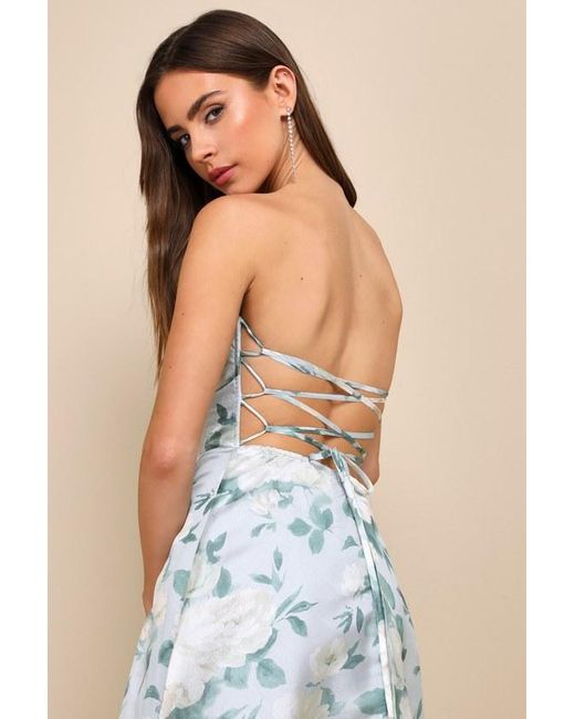 lulus light blue lace dress Ocean Floor Cotton Dress main image 0
