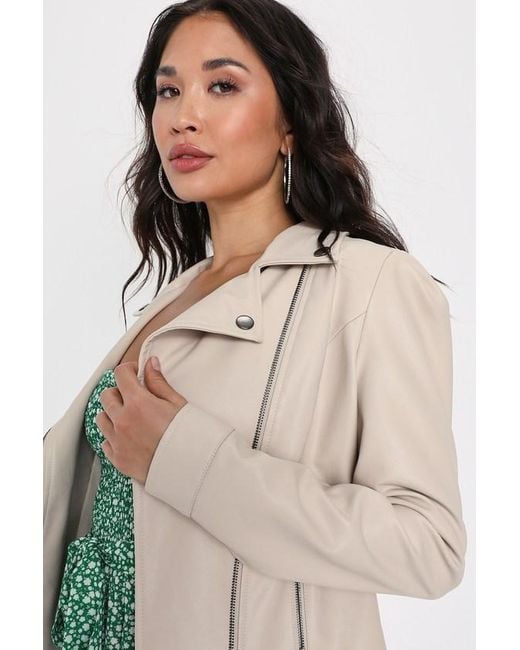 Lulus Green Pretty Powerful Vegan Leather Puff Sleeve Moto Jacket