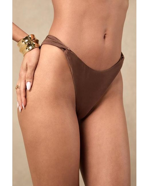 Dippin' Daisy's Brown Tulum Knotted Cheeky Bikini Bottoms