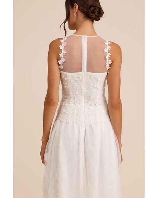 Lulus Natural Bina Embroidered Sleeveless Midi Dress