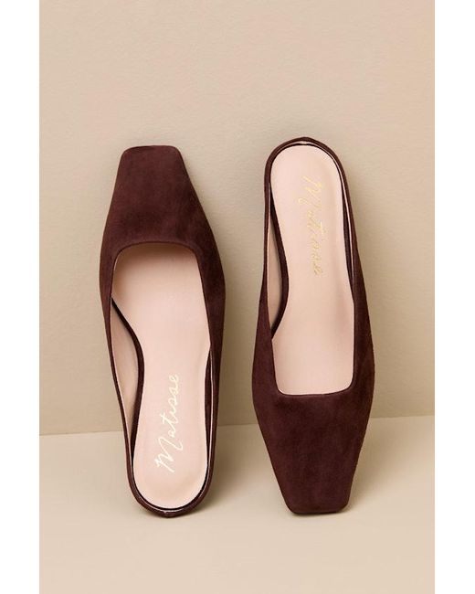 Matisse Natural Classy Cappuccino Suede Leather Kitten Heel Mules