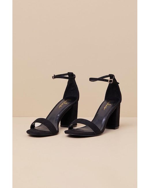 Lulus Natural Arylee Suede Ankle Strap Heels