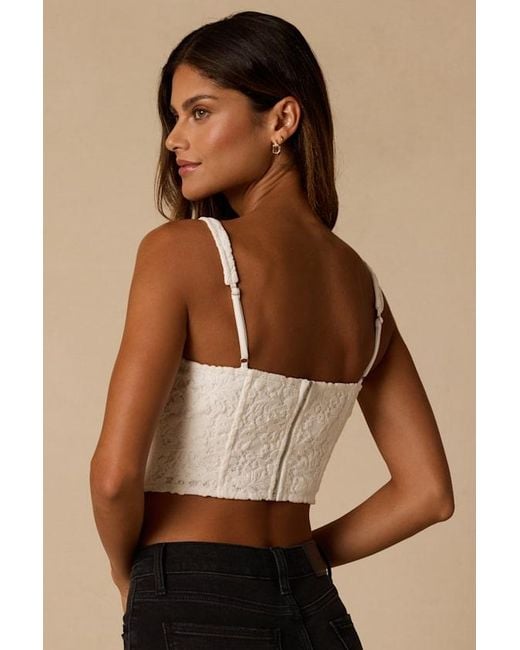 Lulus White Reya Lace Cropped Corset Top