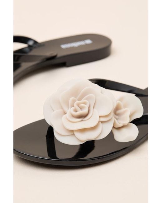 Melissa Black Harmonic Petals Thong Sandals