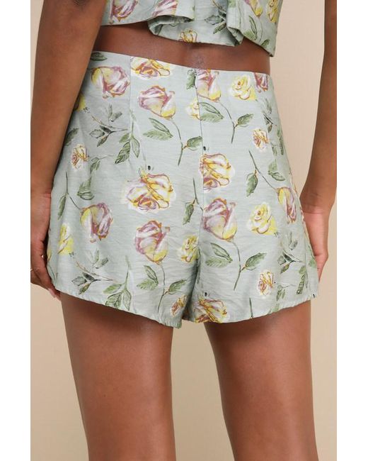 Lulus Multicolor Noticeably Perfect Floral High-Rise Shorts