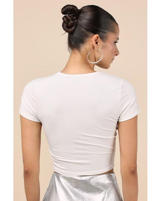 Lulus Natural Billiards Babe Cropped Graphic Tee