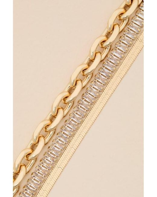 Lulus Natural Crystal Rhinestone Layered Bracelet