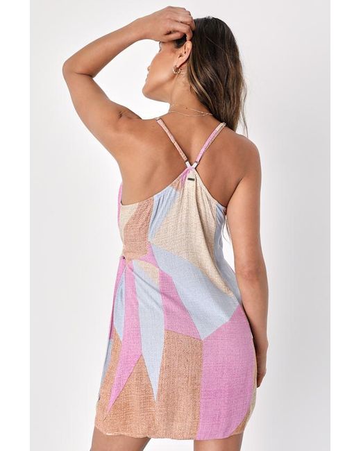 O'neill Sportswear Pink Marlo Multi Print Wrap Dress