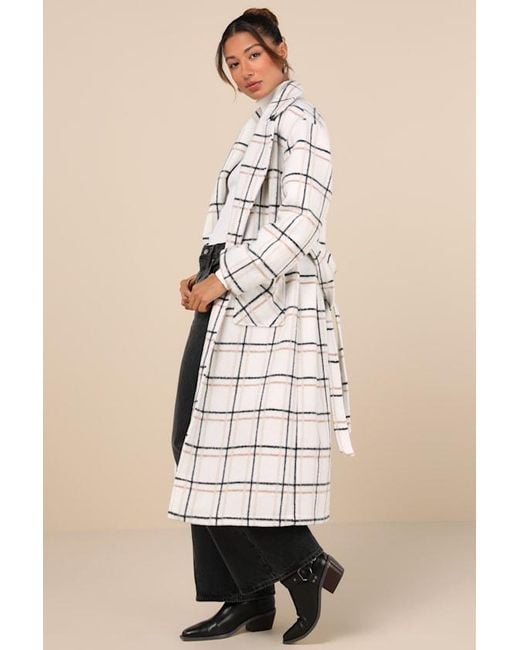 Lulus Green Warm Front Plaid Coat