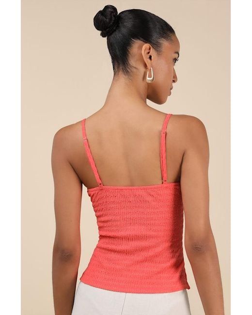 Lulus Annelie Textured Knit Lace-Up Tank Top