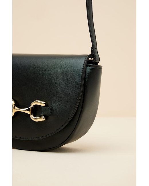 Lulus White Cassia Horsebit Crossbody Bag