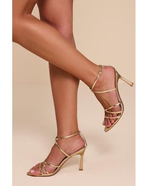 Lulus Jody Metallic Strappy High Heel Sandals