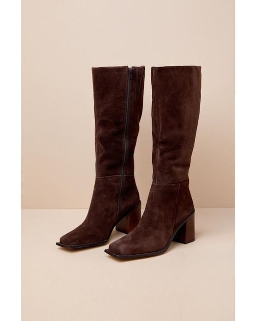 Matisse Brown Highness Chocolate Suede Leather Distressed Knee-High Boots