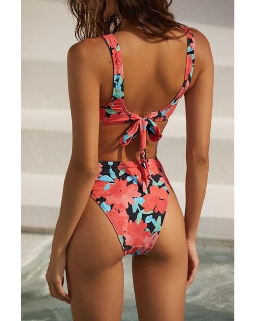 Lulus Black Catch Some Waves Multi Notched Bikini Top