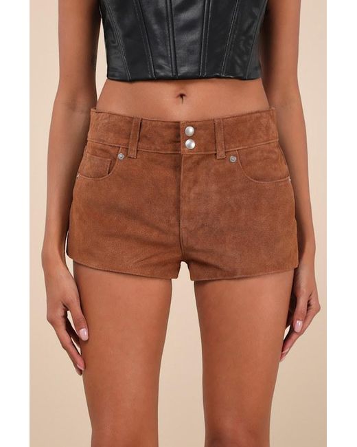 Blank NYC Brown Fortune Cookie Suede Shorts