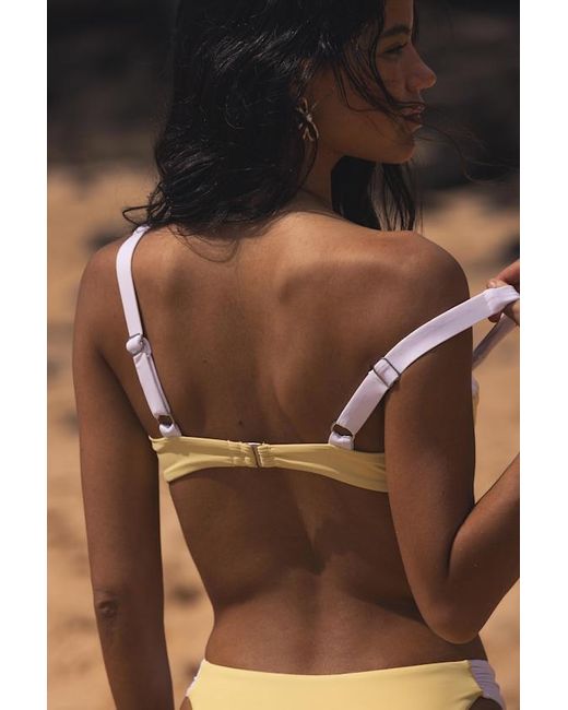 Lulus Black Oceanfront Energy Color Block Underwire Bikini Top
