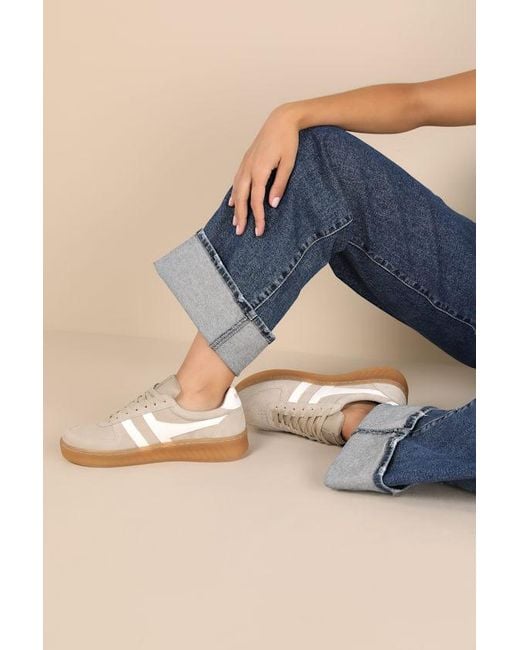 Gola Natural Grandslam Bone And Off Suede Leather Sneakers