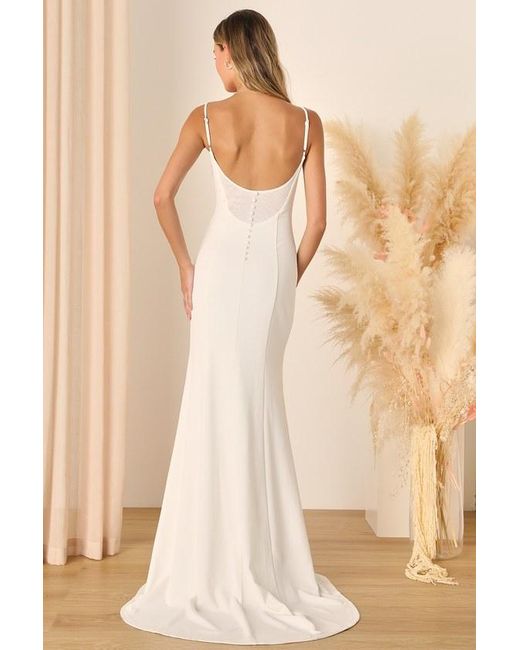 Lulus Natural Blessed Romance Sleeveless Button Back Mermaid Maxi Dress