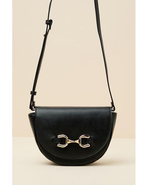 Lulus White Cassia Horsebit Crossbody Bag