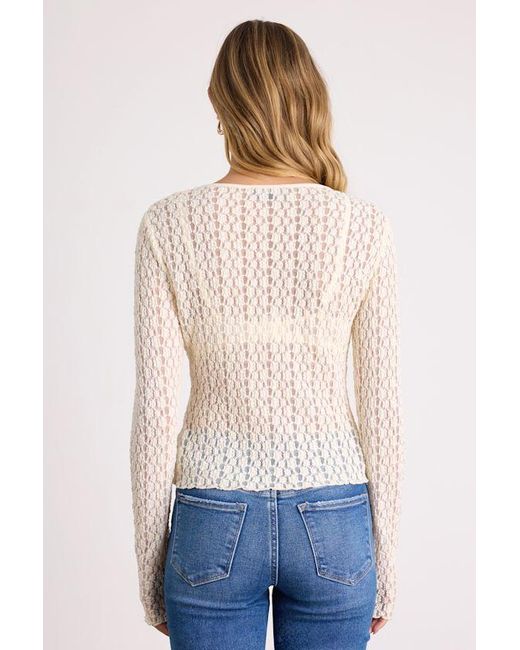 Lulus White Collie Sheer Lace Button-Front Cardigan