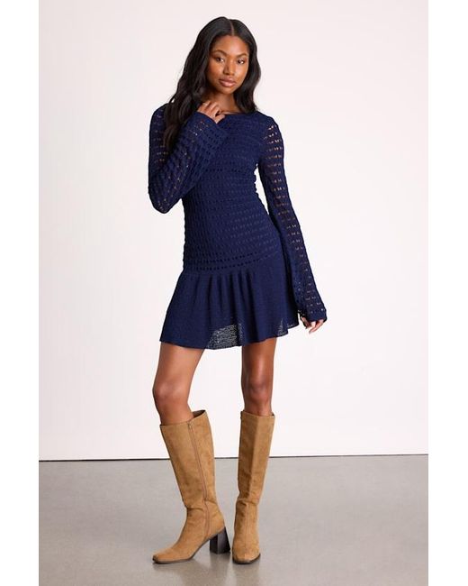 drop waist sweater dress RIB CREWNECK SWEATER DROP WAIST FLARED DRESS – SNAP-Something New And Pretty main image 0