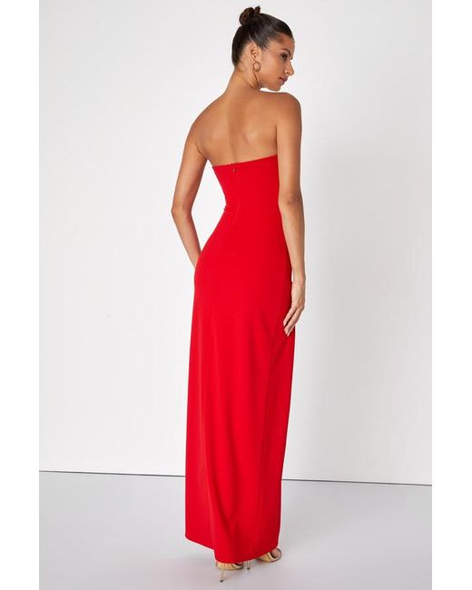 Lulus Red Dedicated To Glamour Strapless Maxi Dress