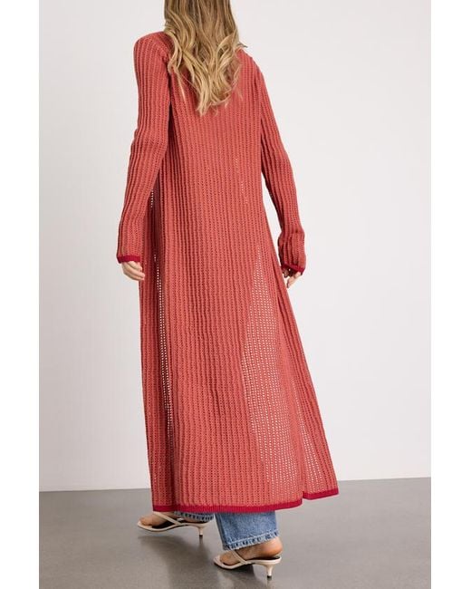 Lulus Red Kaveri Rust Open-Front Duster Cardigan