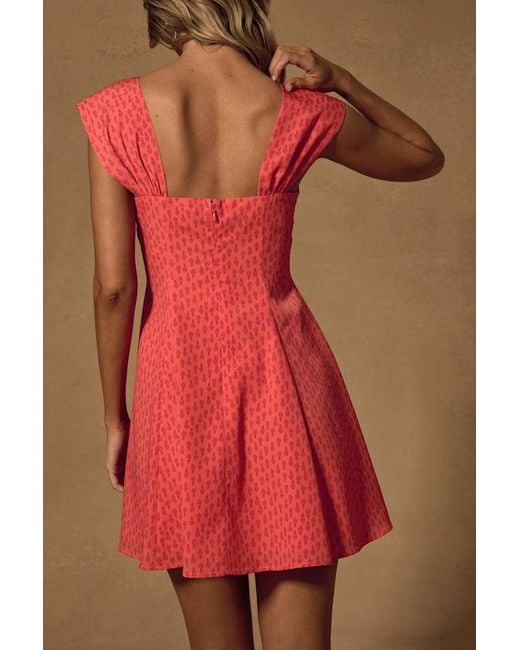 Lulus Red Filicia Ditsy Floral Cap Sleeve Mini Dress
