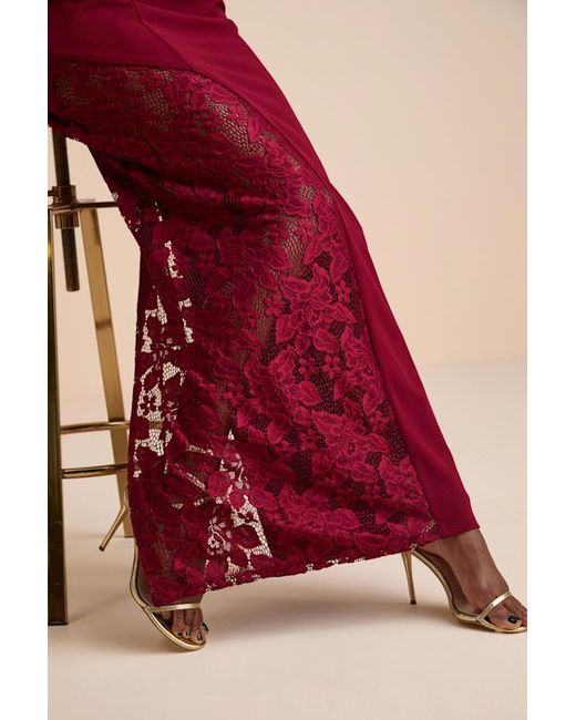 Lulus Red Irresistible Attitude Strapless Lace Column Maxi Dress