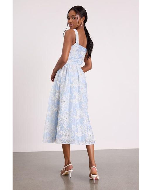 Lulus White Noble Eyelet Embroidered Midi Dress
