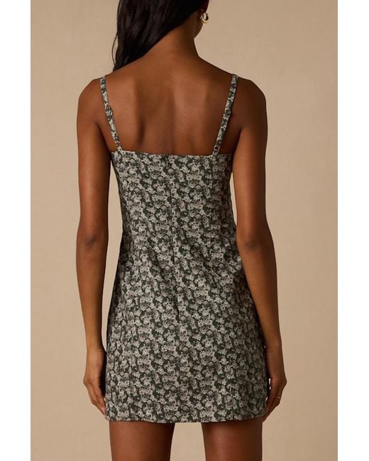 Lulus Brown Teagan Dark Floral Twill Mini Dress