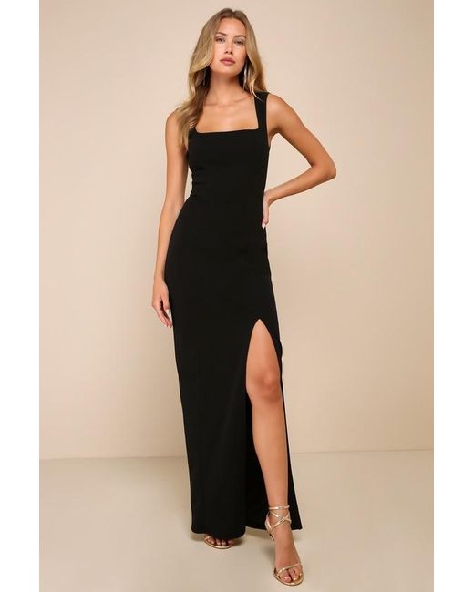 Lulus Natural Inspiring Allure Square Neck Column Maxi Dress
