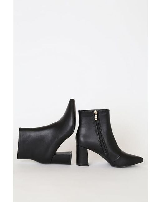 Lulus Black Sarai Pointed-Toe Ankle Booties