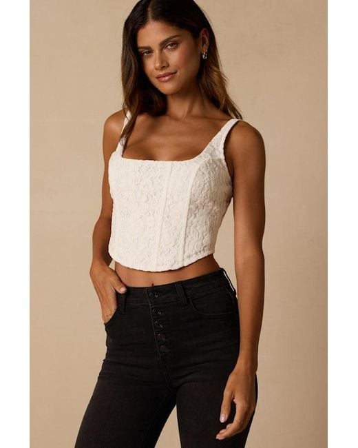 Lulus White Reya Lace Cropped Corset Top