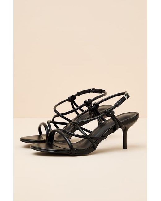 Lulus Natural Inari Strappy Slingback High Heel Sandals